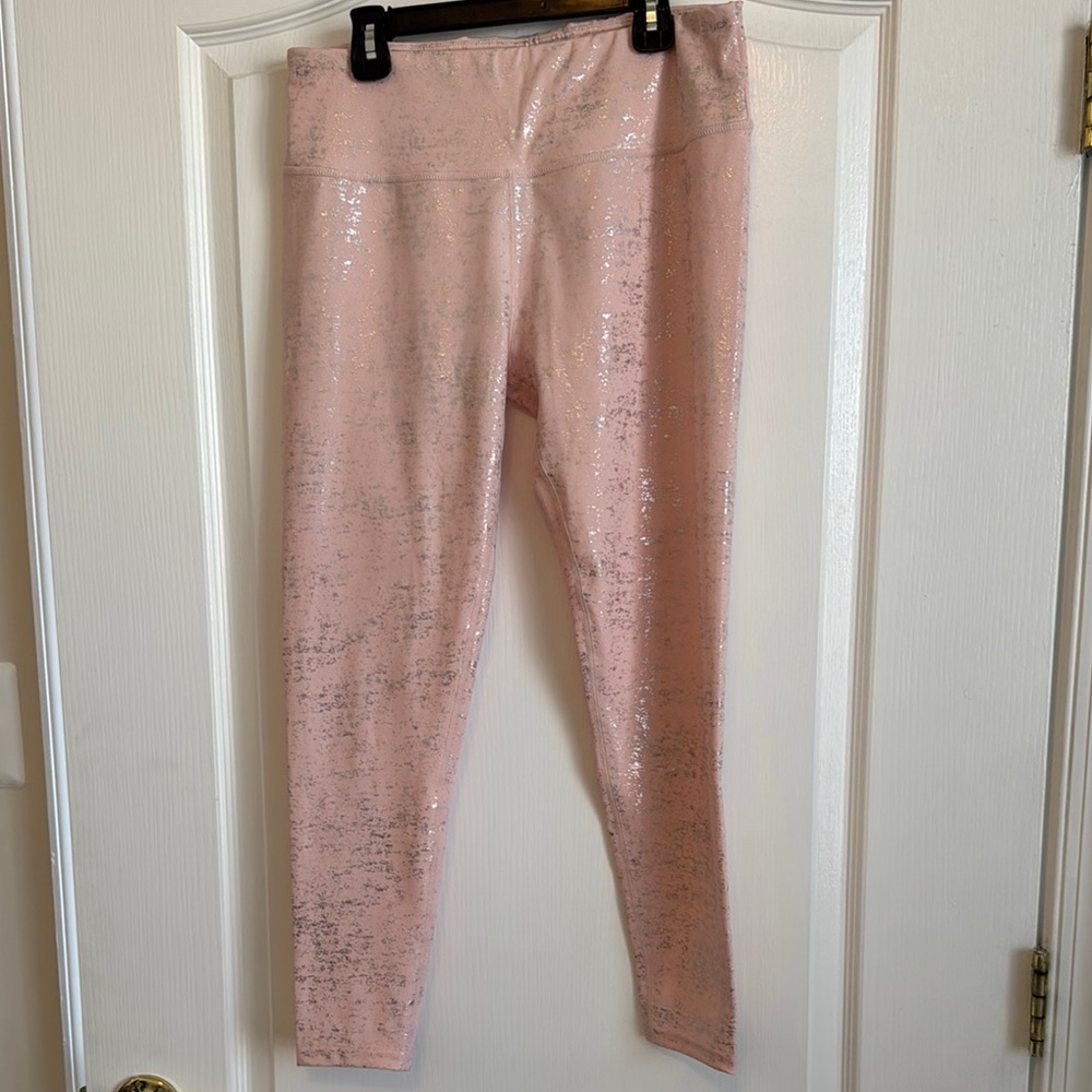 Sparkly Pink Leggings size large